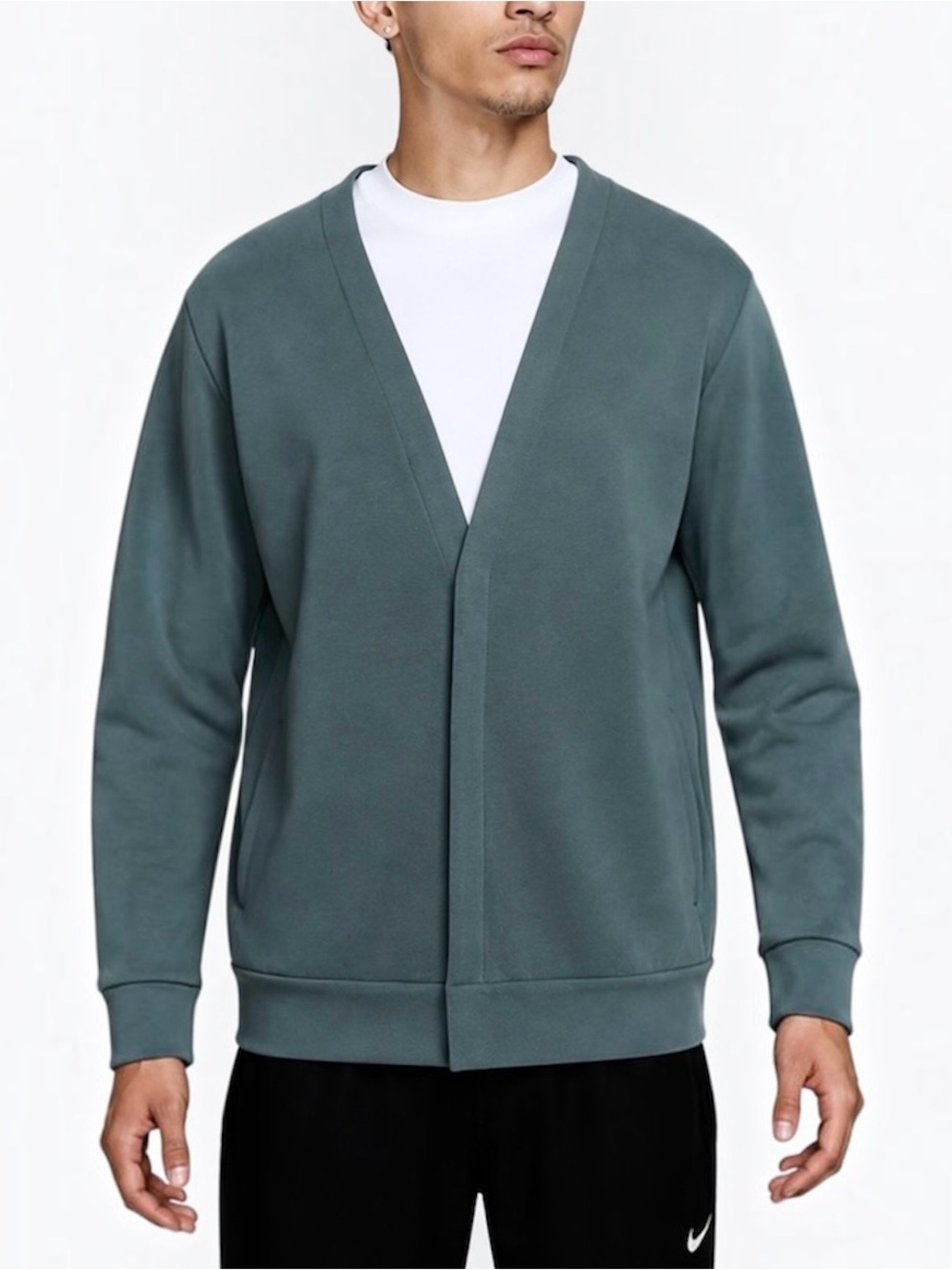 NWT $125 Nike 24.7 ImpossiblySoft Men's Cardigan L-Tall Seaweed Blue Green